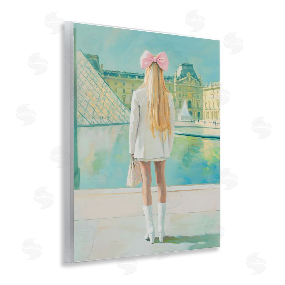 The Prints Vibe Girl In Paris Observing Wall Plaque Home Decor Art Print