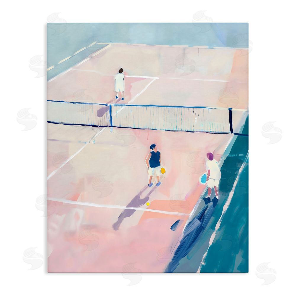 The Prints Vibe Summer Game of Tennis Stretched Canvas Wall Art Print