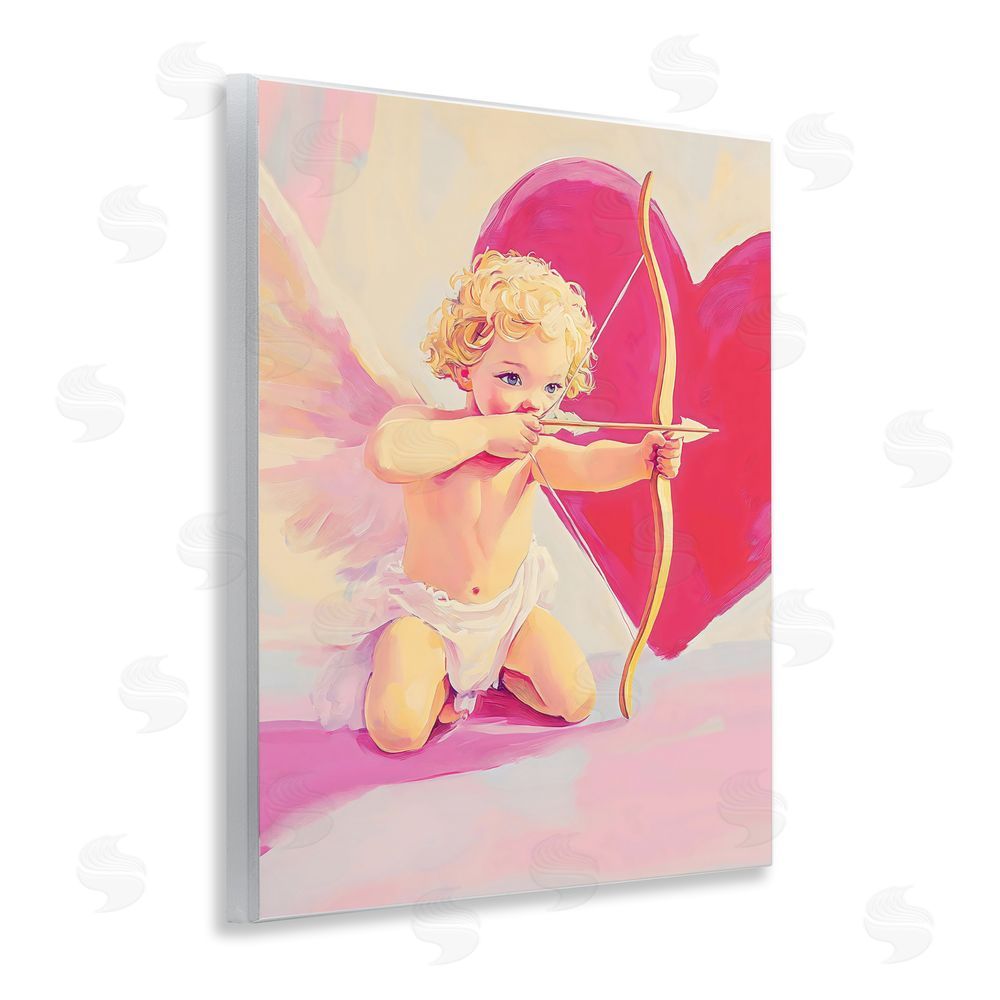 The Prints Vibe Cupid Shooting Arrow with Heart Wall Plaque with Fixed Lithograph Print