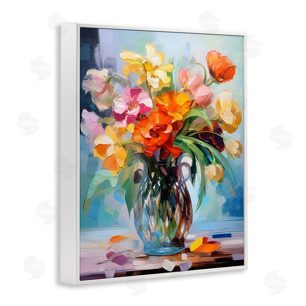 Creative Studio Dreamy Bouquet of Vibrant Blooms White Framed Giclee Wall Art Print