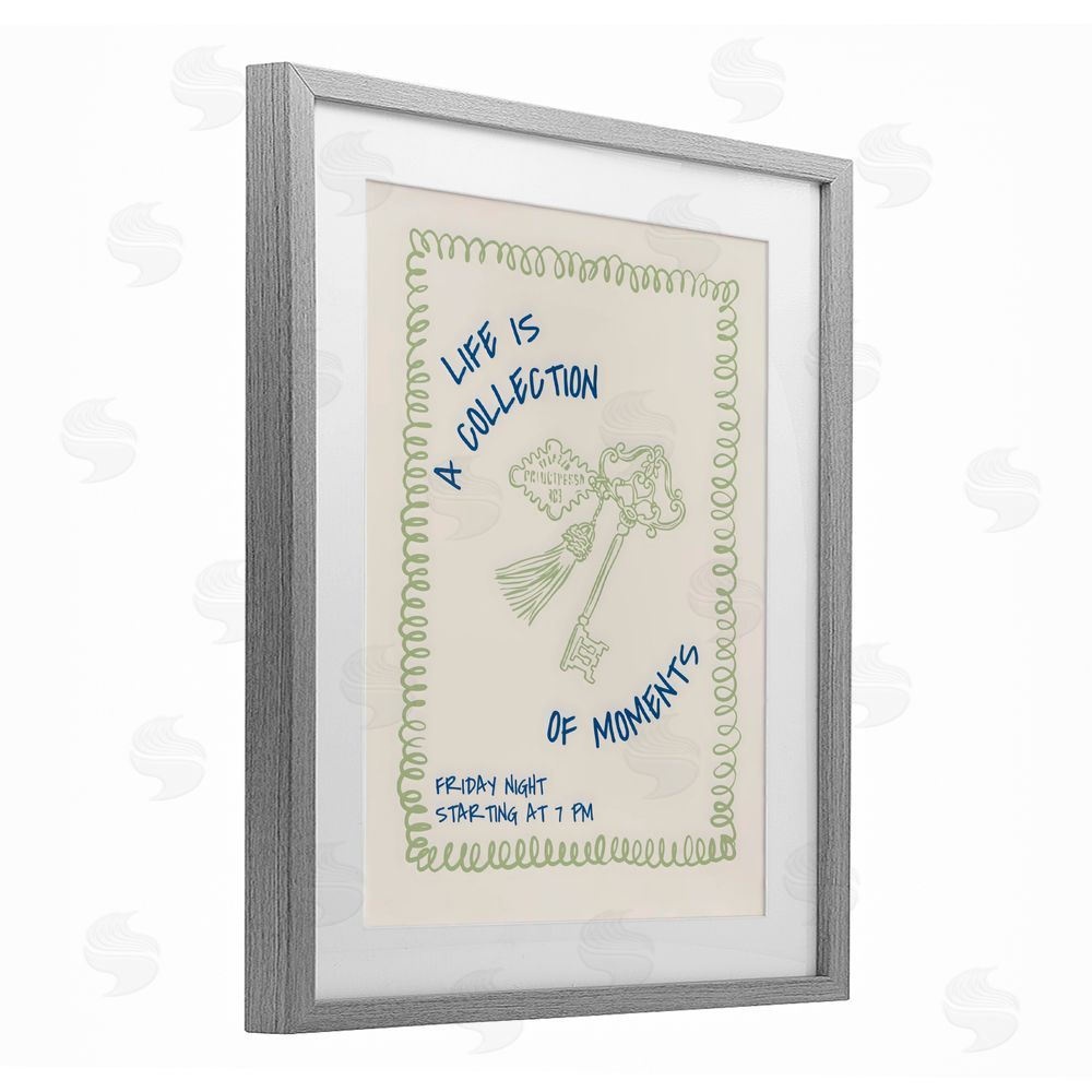 The Prints Vibe A Collection of Moments Gray Framed Print Under Glass with Matting Wall Art