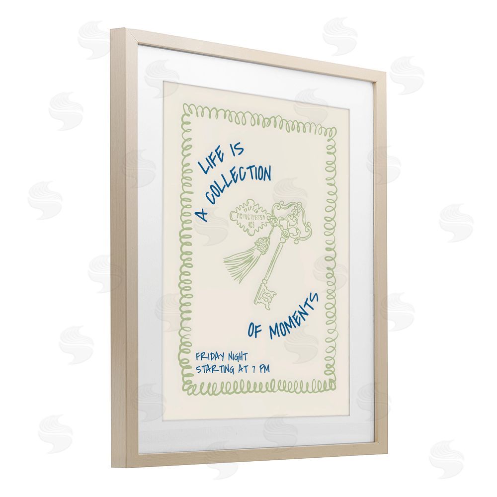 The Prints Vibe A Collection of Moments Brown Framed Print Under Glass with Matting Wall Art