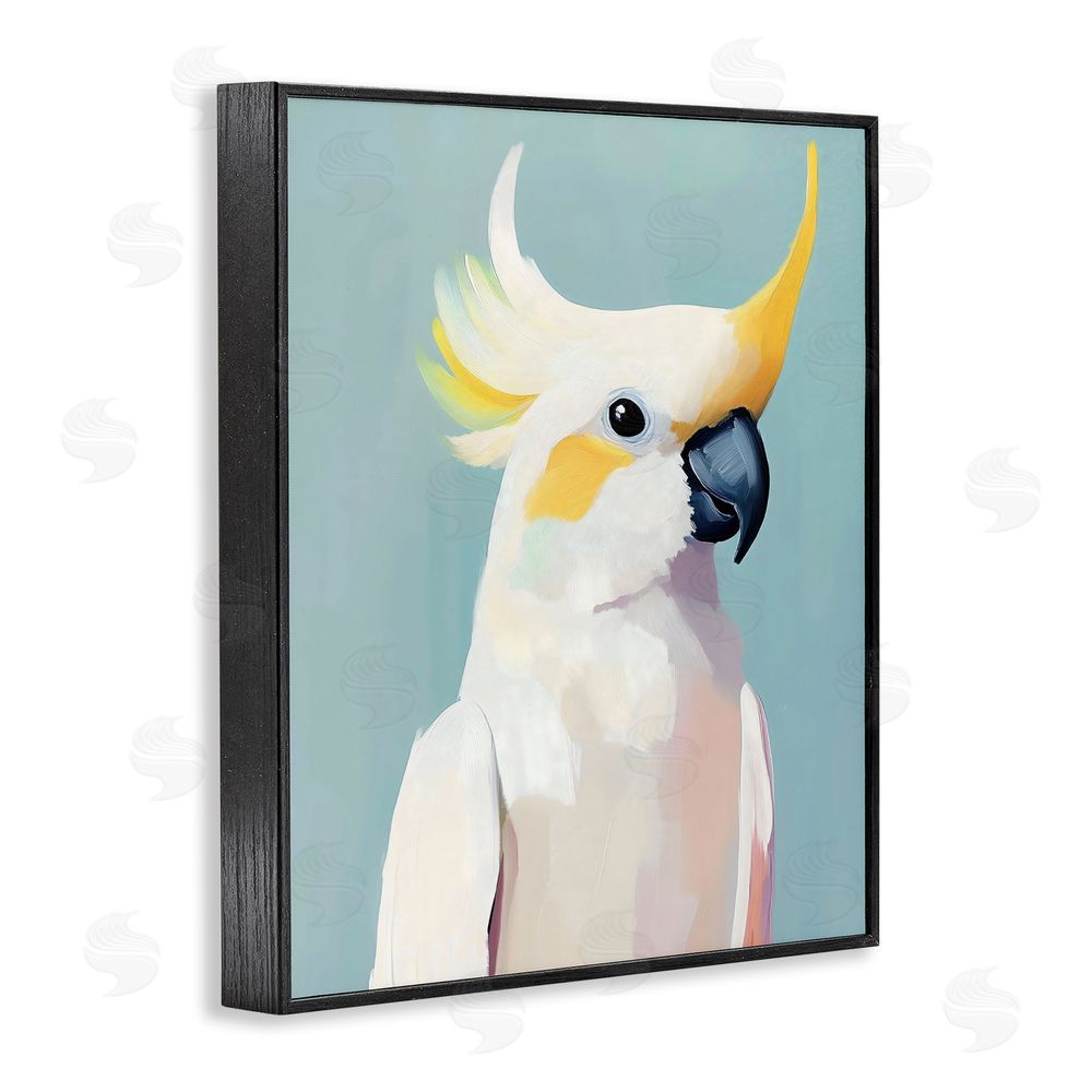 The Prints Vibe Yellow Crested Cockatoo Black Framed Giclee Wall Art Print