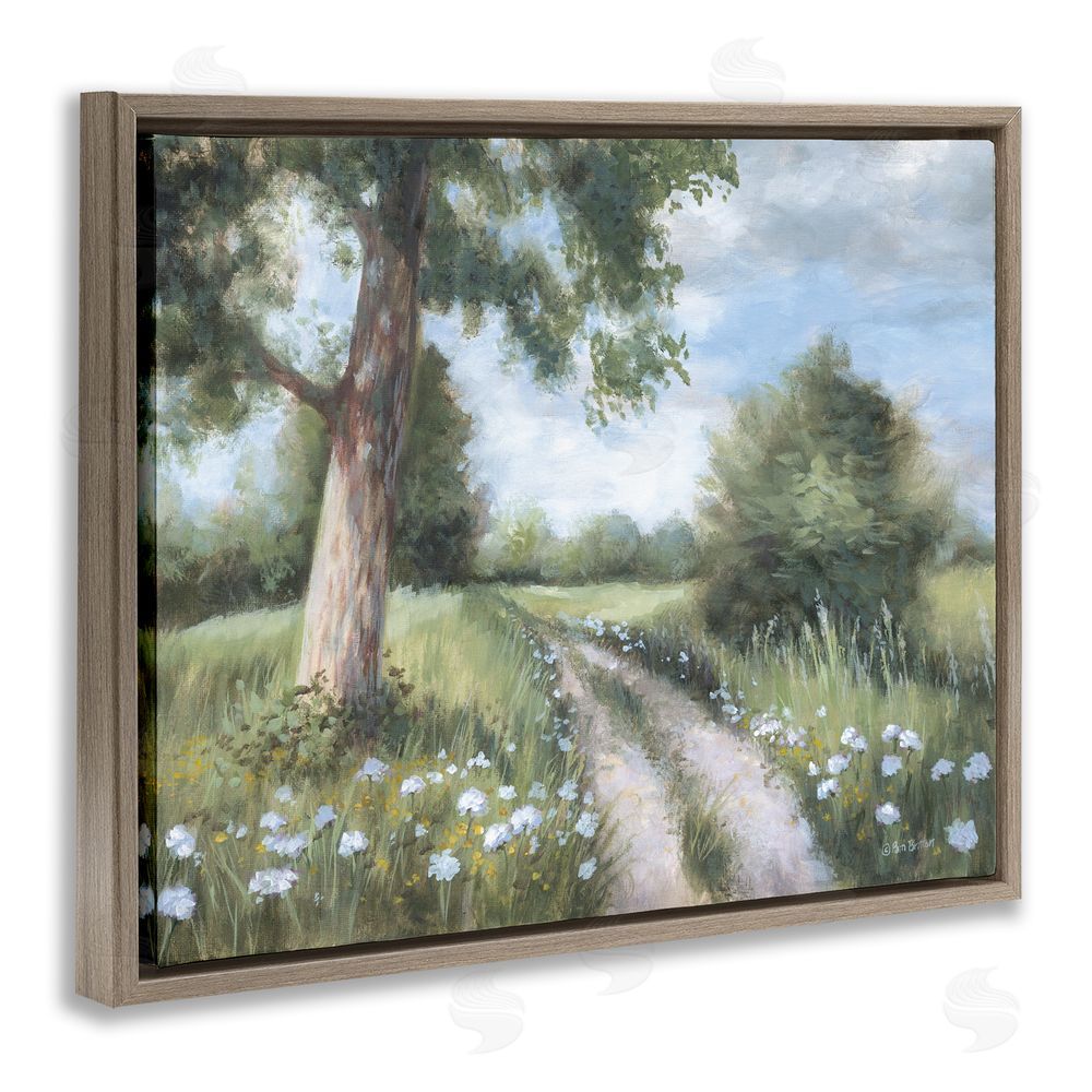 Pam Britton A Lovely Walk On Path Brown Floating Frame Canvas Wall Art Print
