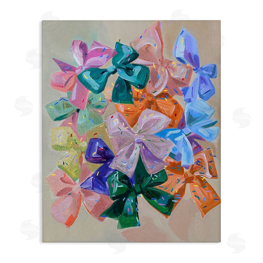 The Prints Vibe Bright Bows Cluster with Sprinkles Stretched Canvas Wall Art Print