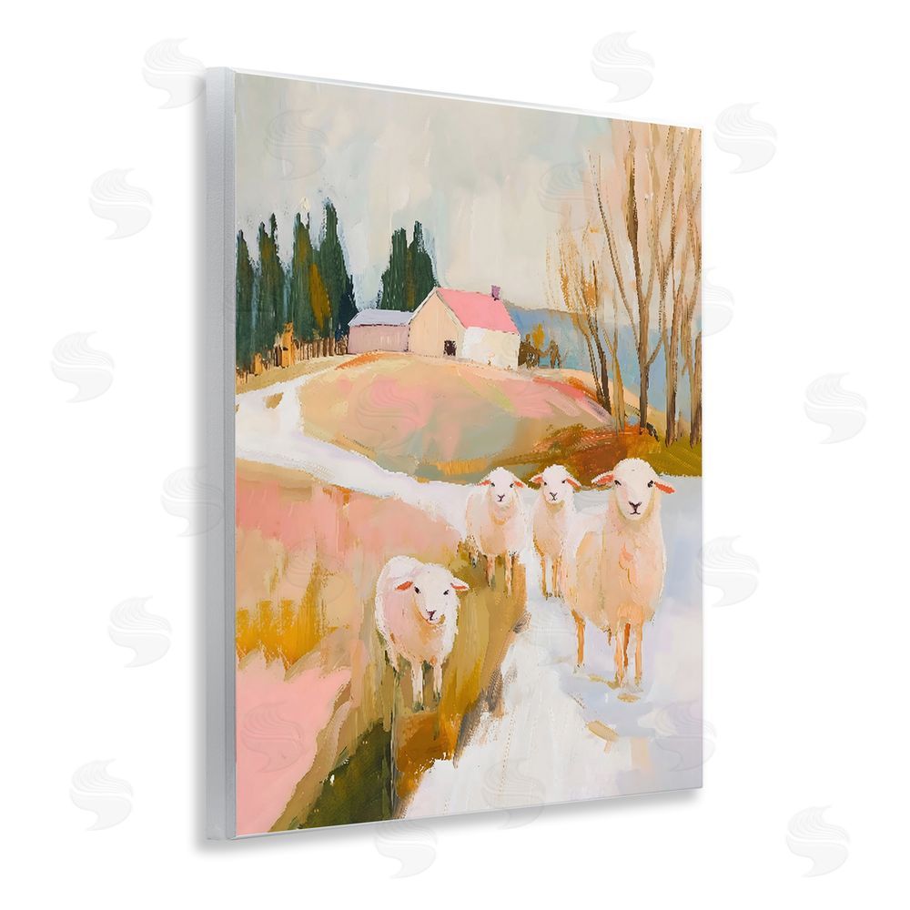 The Prints Vibe Sheep on the Roadside Pasture Wall Plaque Printed Art