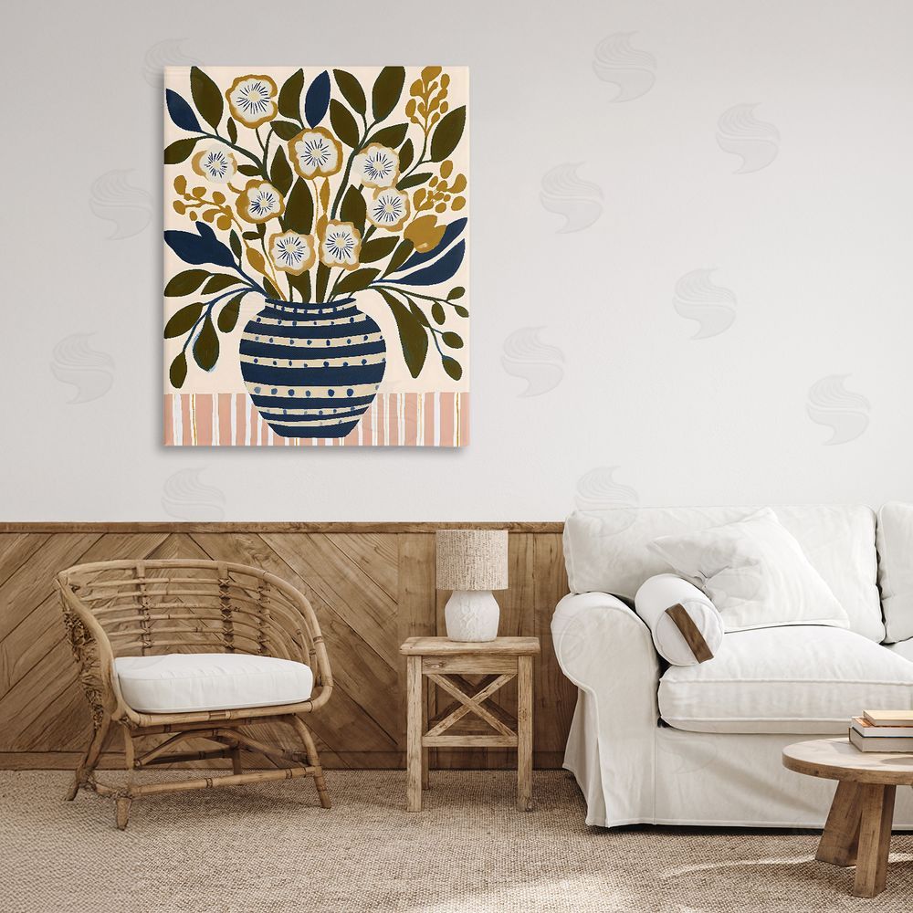 Creative Studio Wild Bloom Boho Arrangement Stretched Canvas on Wall