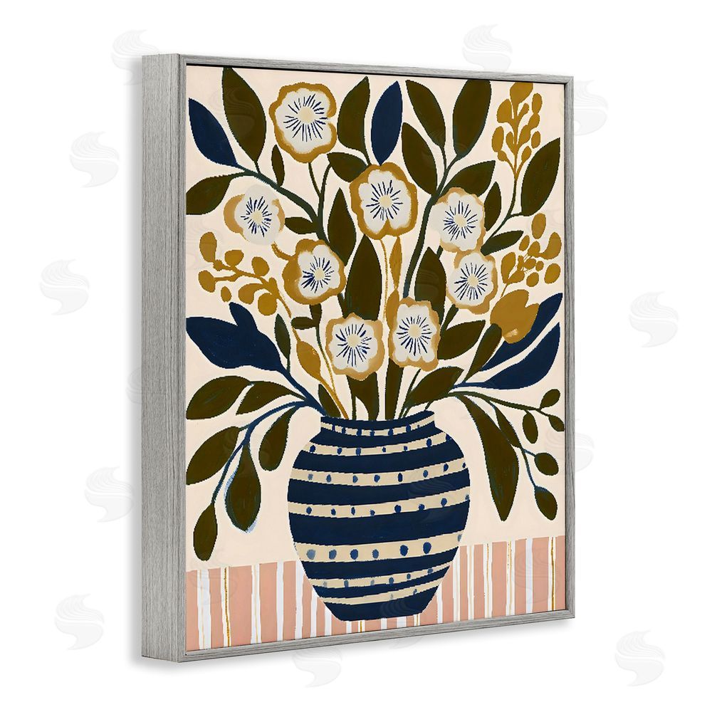 Creative Studio Wild Bloom Boho Arrangement Gray Framed Giclee Wall Art Print