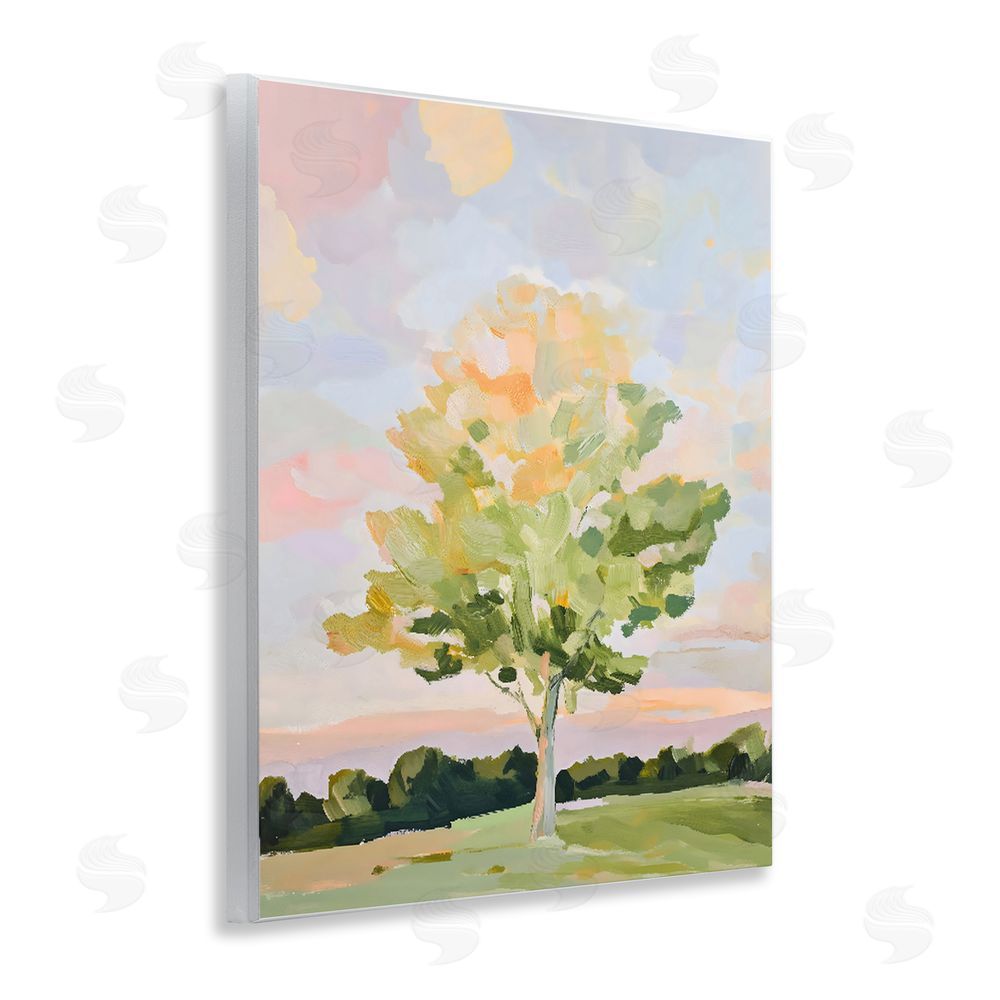 The Prints Vibe Sunlit Tree Landscape Impression Wall Plaque Printed Art
