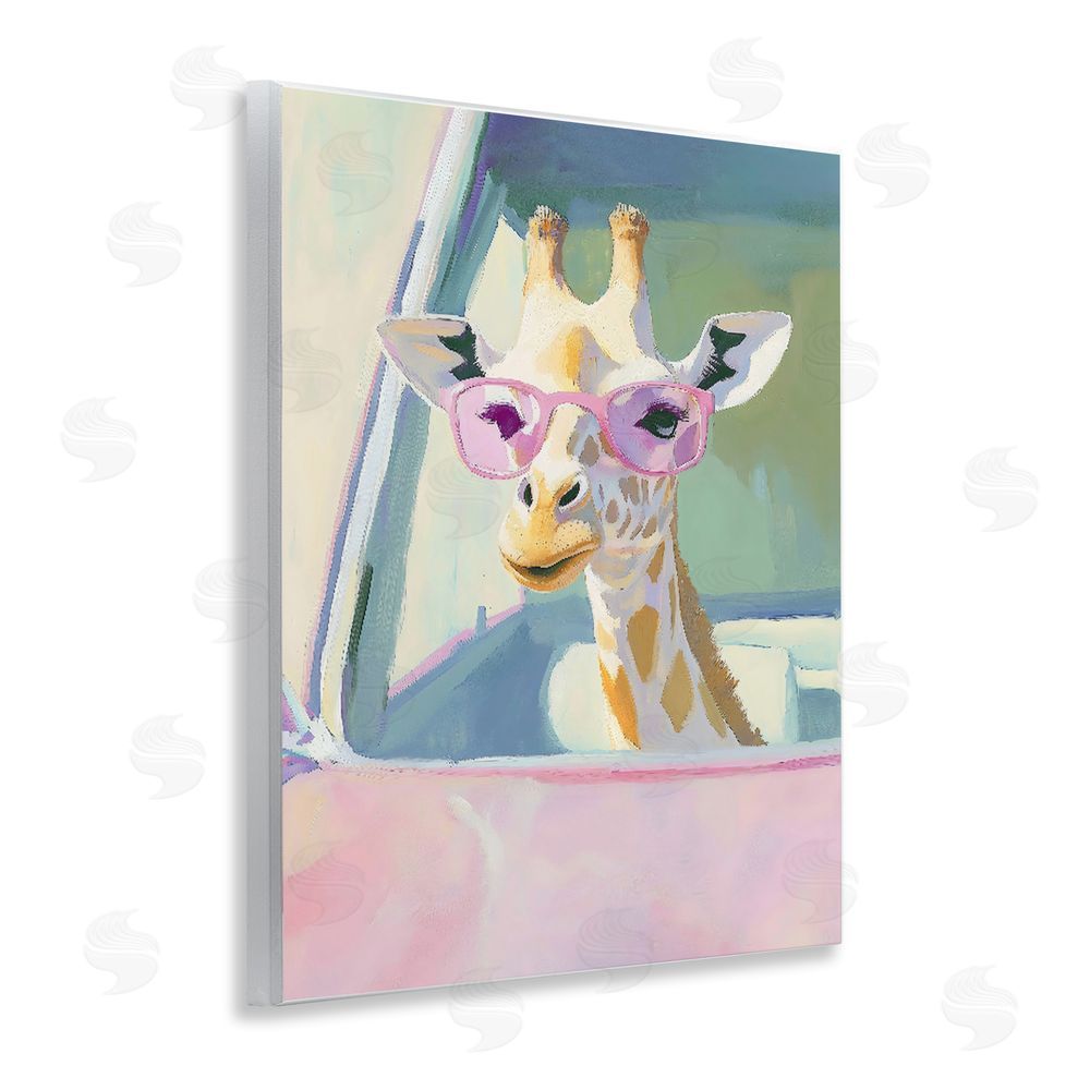 The Prints Vibe Giraffe Car Ride Wall Plaque Home Decor Art Print
