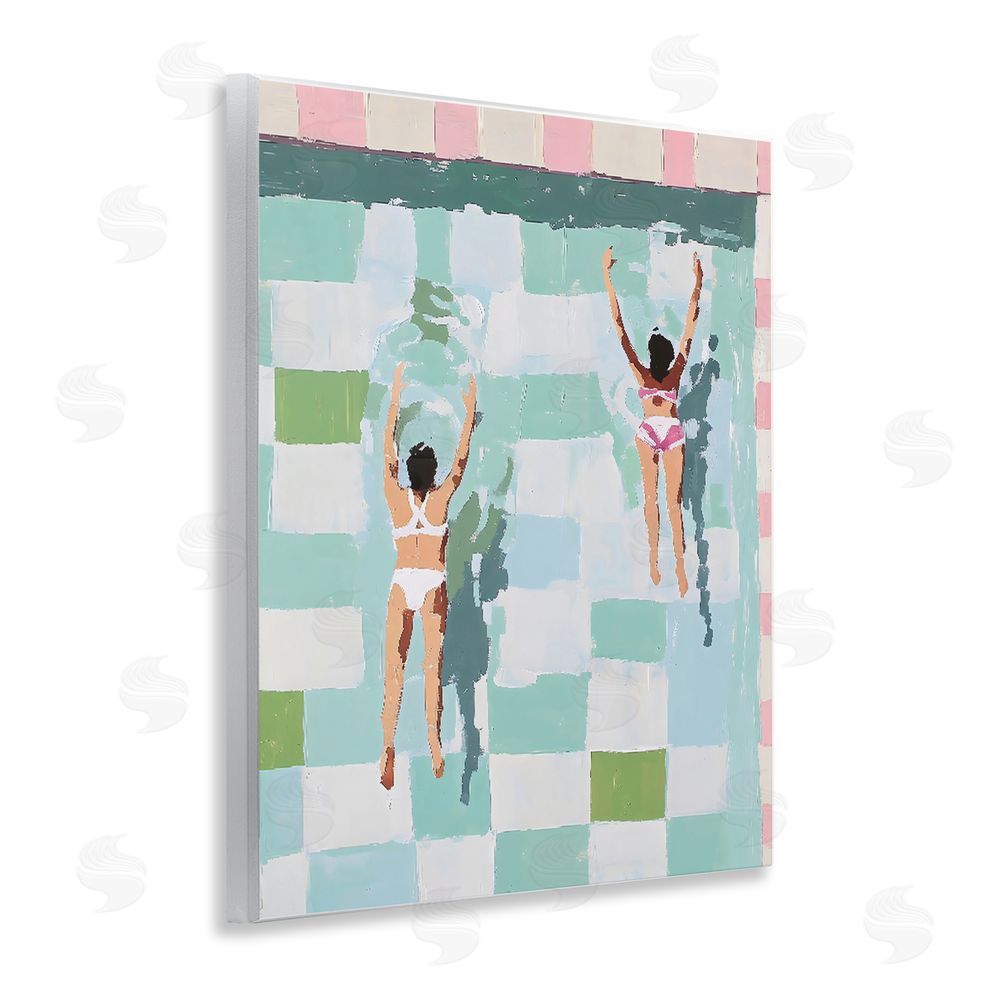 The Prints Vibe Twin Swimmers in Pool Wall Plaque Printed Art