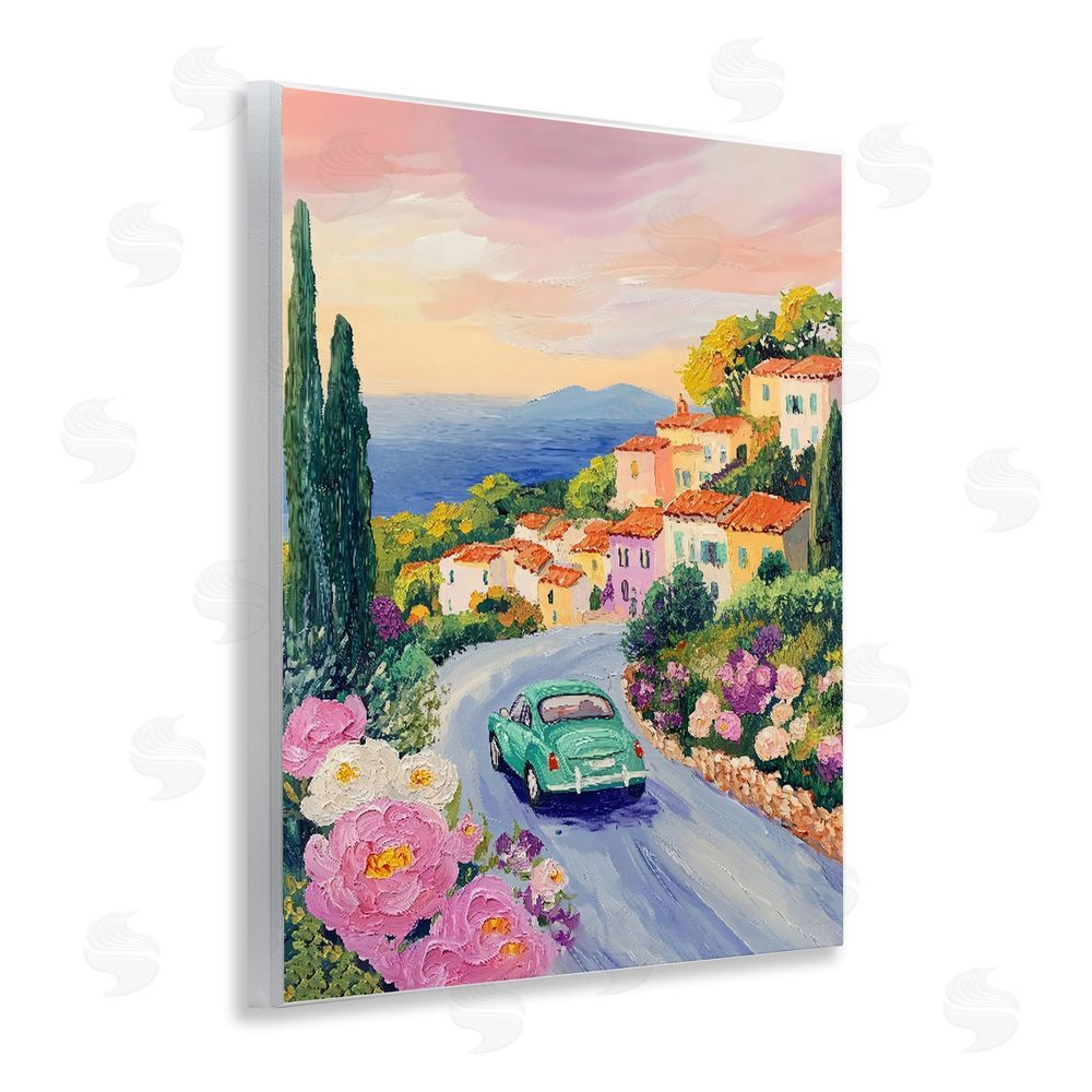 The Prints Vibe Driving Along The Coast Wall Plaque with Fixed Lithograph Print