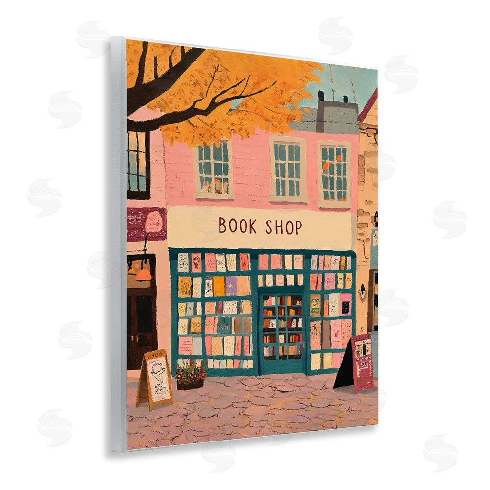 The Prints Vibe Fall Book Shop Facade Wall Plaque Home Decor Art Print