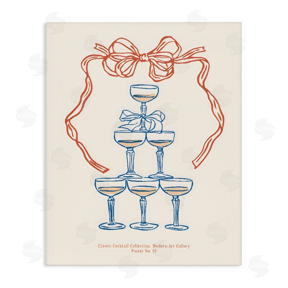 The Prints Vibe Classic Cocktail Tower Stretched Canvas Wall Art