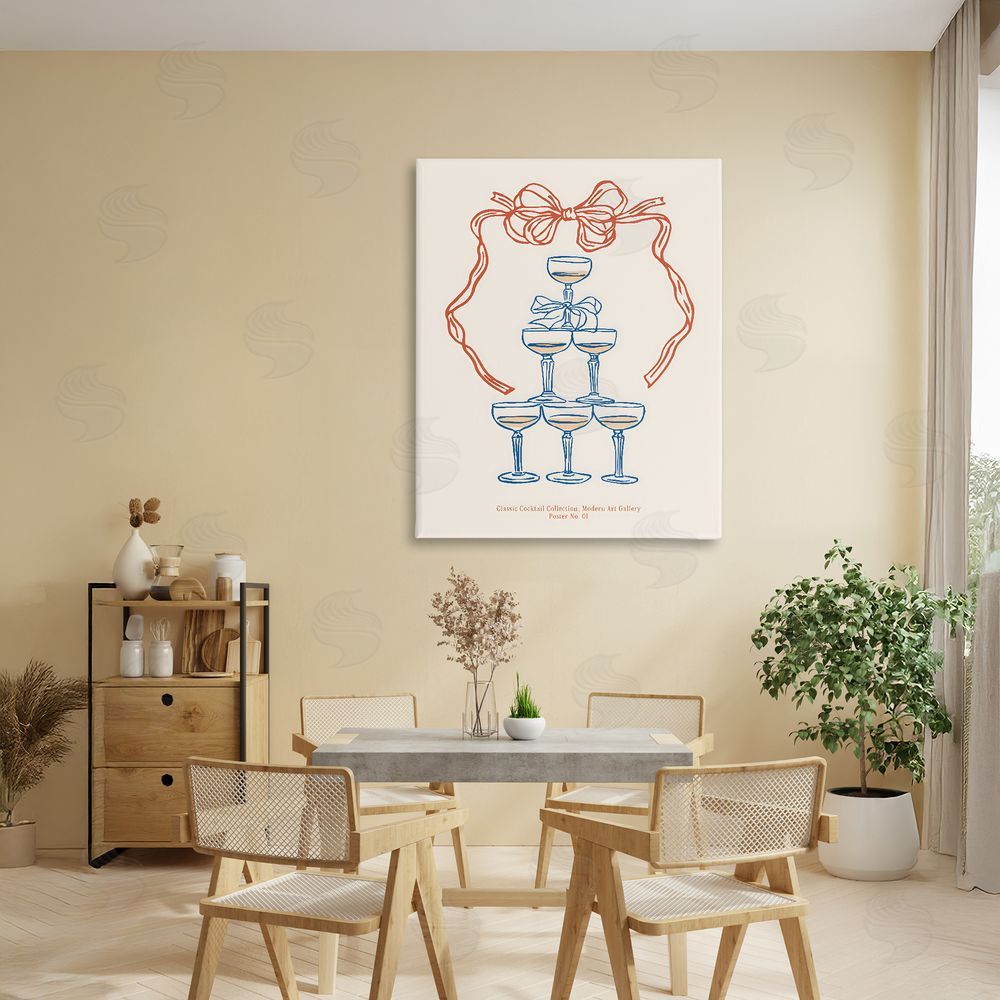 The Prints Vibe Classic Cocktail Tower Stretched Canvas Wall Art in Room
