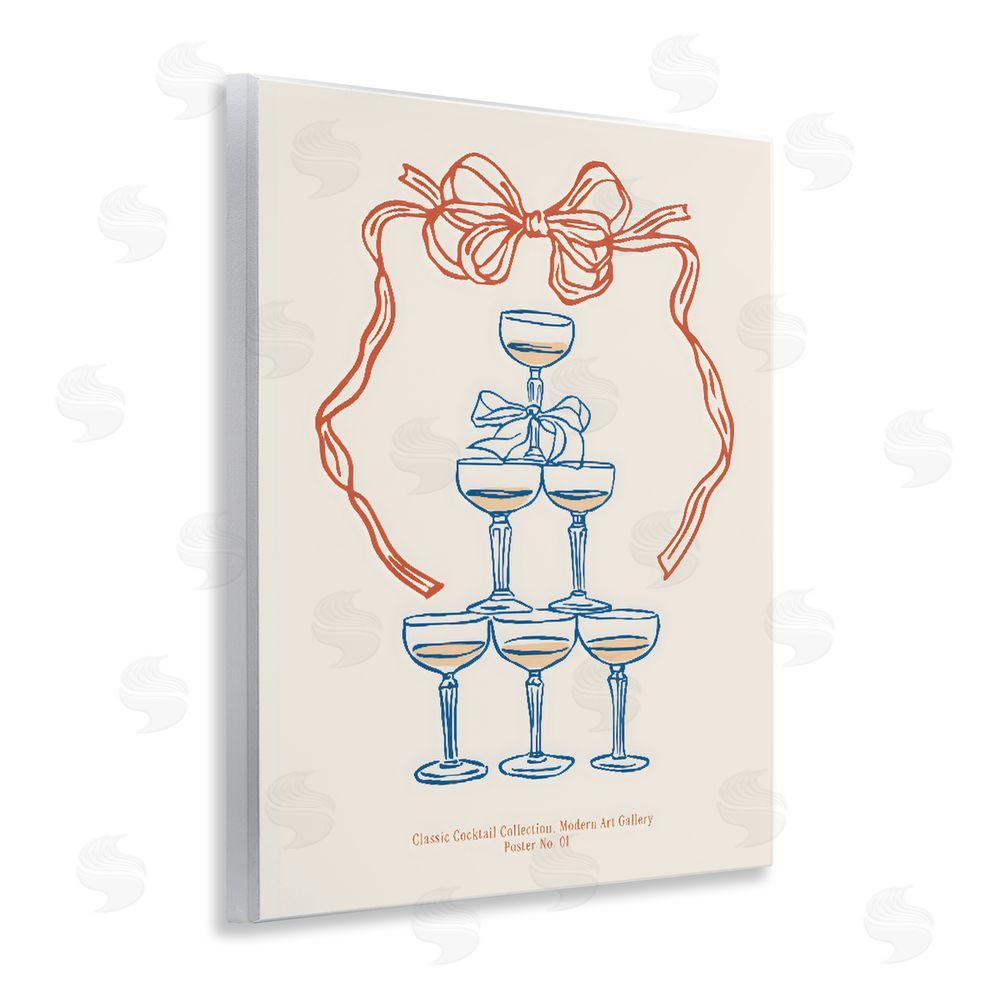 The Prints Vibe Classic Cocktail Tower Wall Plaque with Fixed Lithograph Print