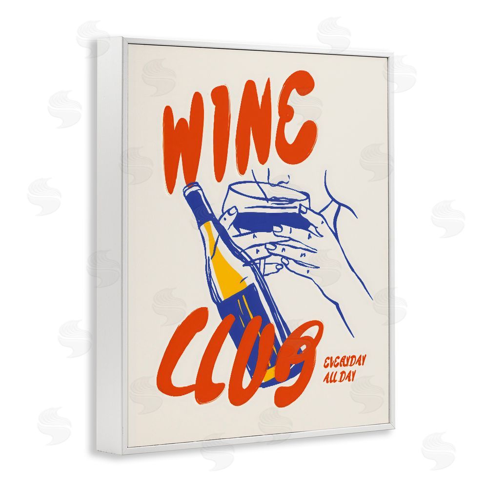 The Prints Vibe Wine Club Every Day White Framed Giclee Wall Art Print