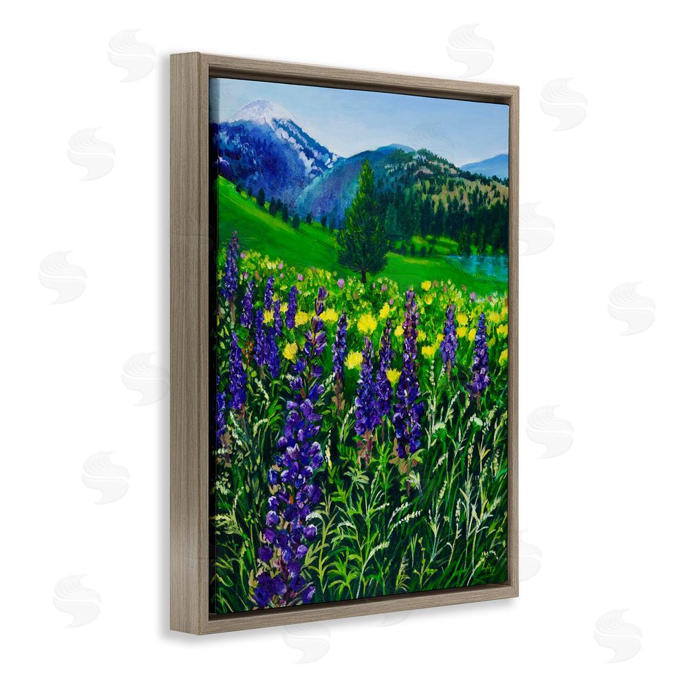 Lee Ann Zirbes Flower Speckled Valley Brown Floating Framed Canvas Wall Art