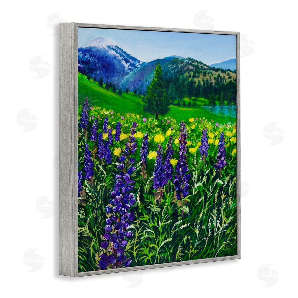 Lee Ann Zirbes Flower Speckled Valley Gray Framed Giclee Wall Art