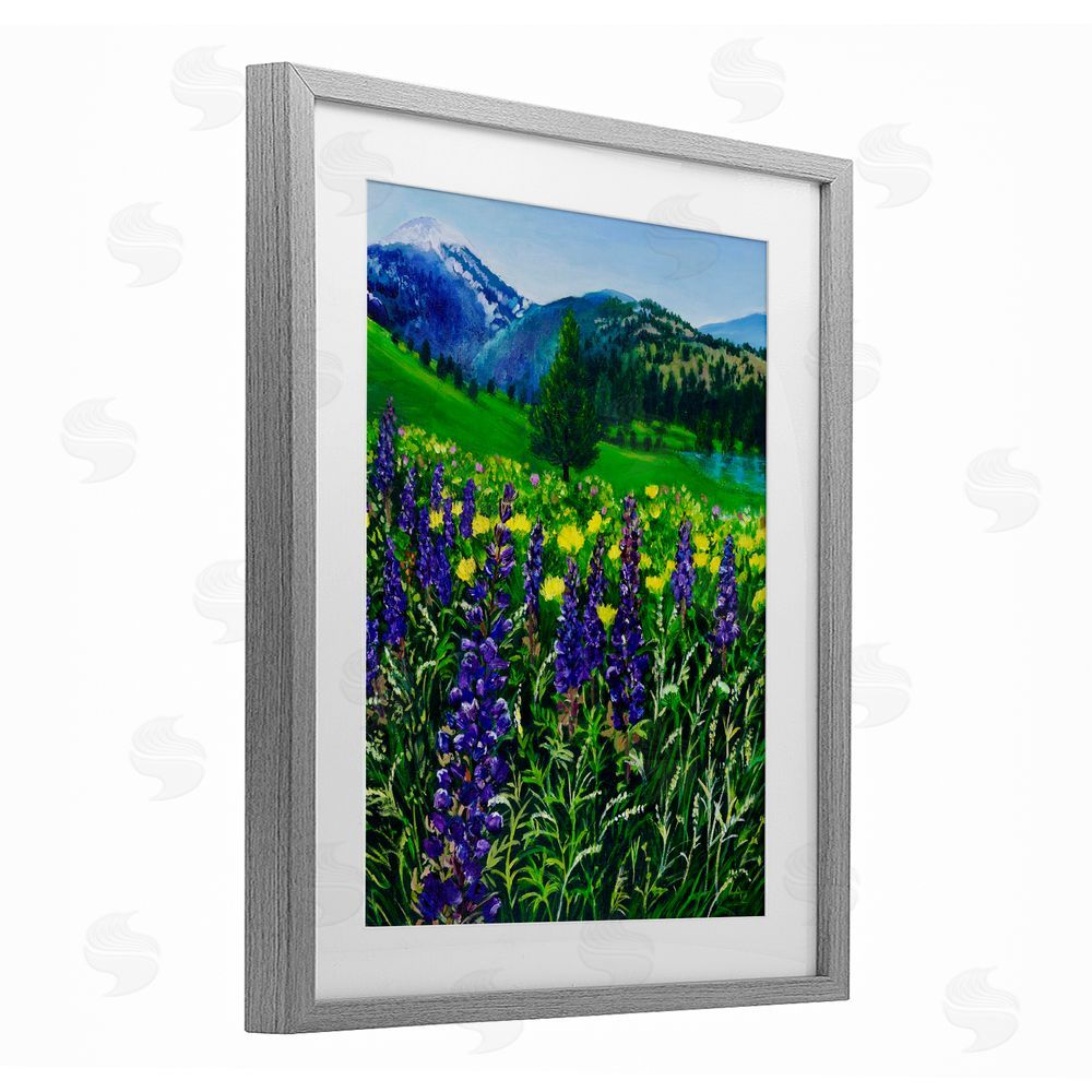 Lee Ann Zirbes Flower Speckled Valley Gray Framed Print Under Glass Wall Art