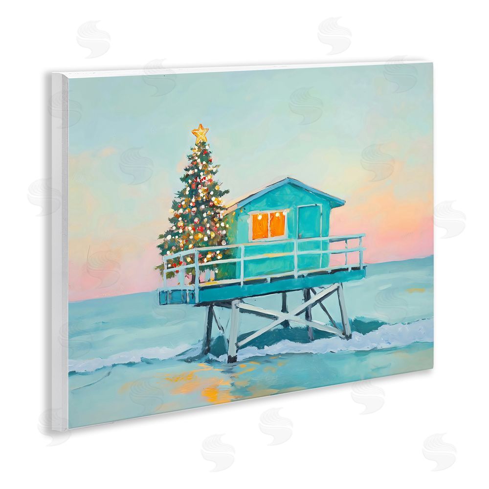 The Prints Vibe Christmas Lifeguard Stand Wooden Wall Plaque Art Print