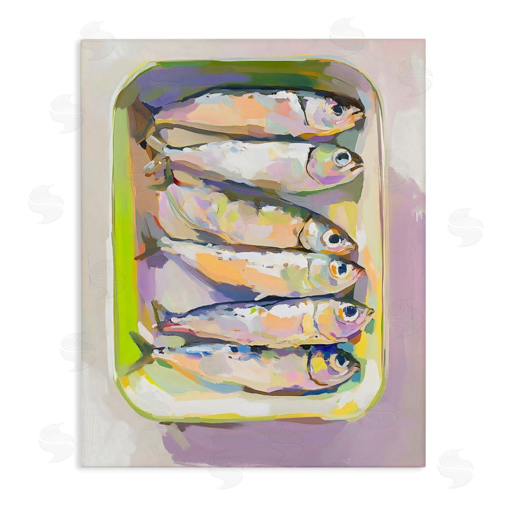 The Prints Vibe Vibrant Hued Sardines Stretched Canvas Wall Art Print