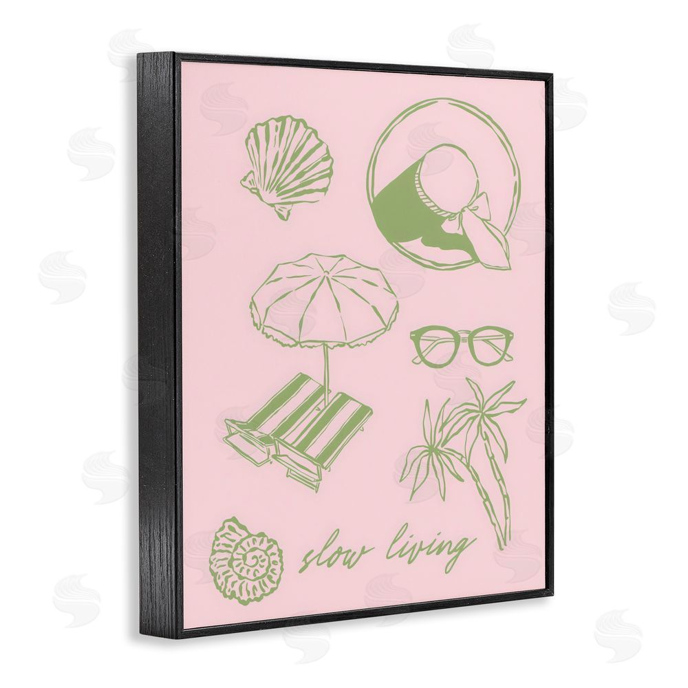 The Prints Vibe Slow Beach Living Black Framed Giclee Wall Art Print