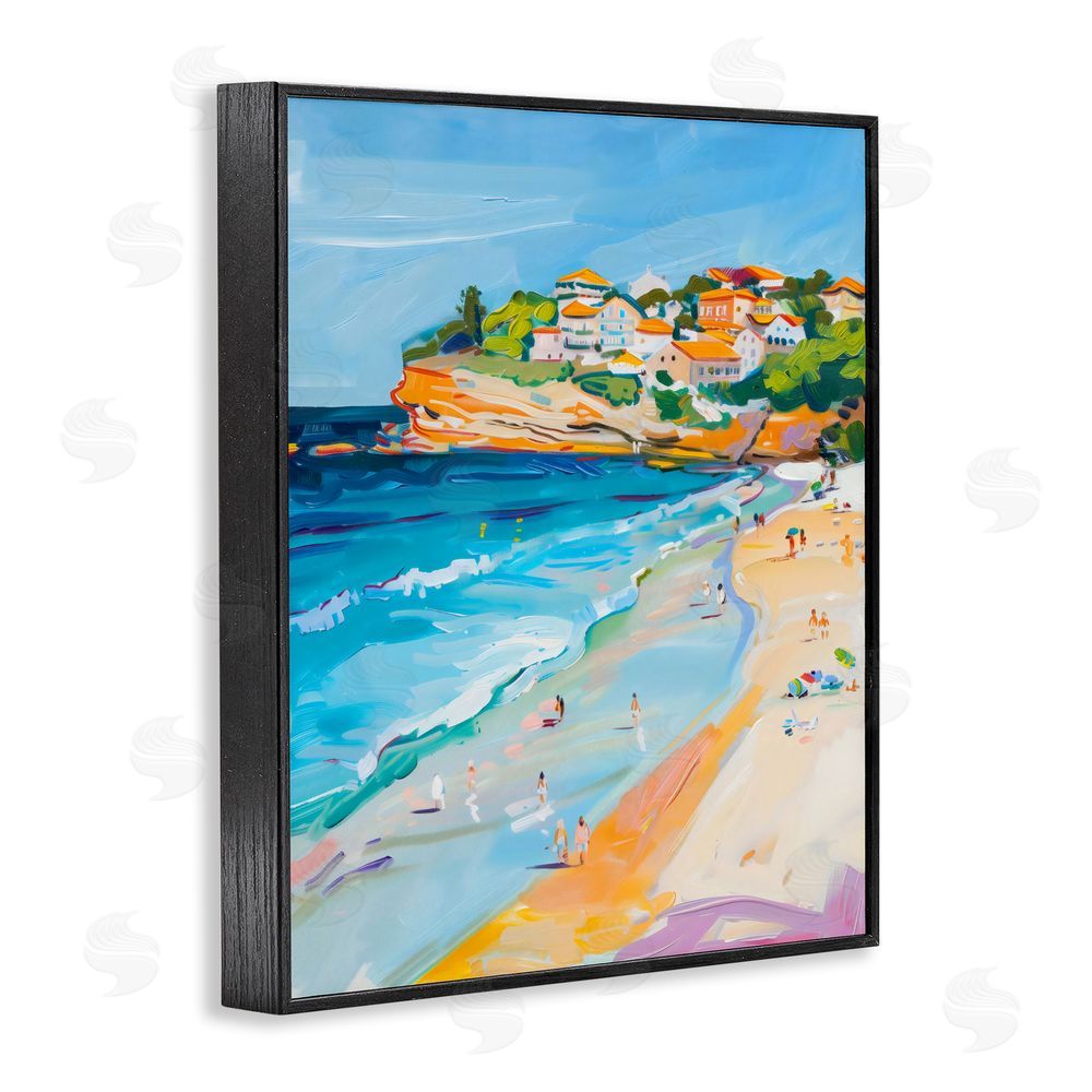 The Prints Vibe Bondi Beach Cove Black Framed Giclee Wall Art Print