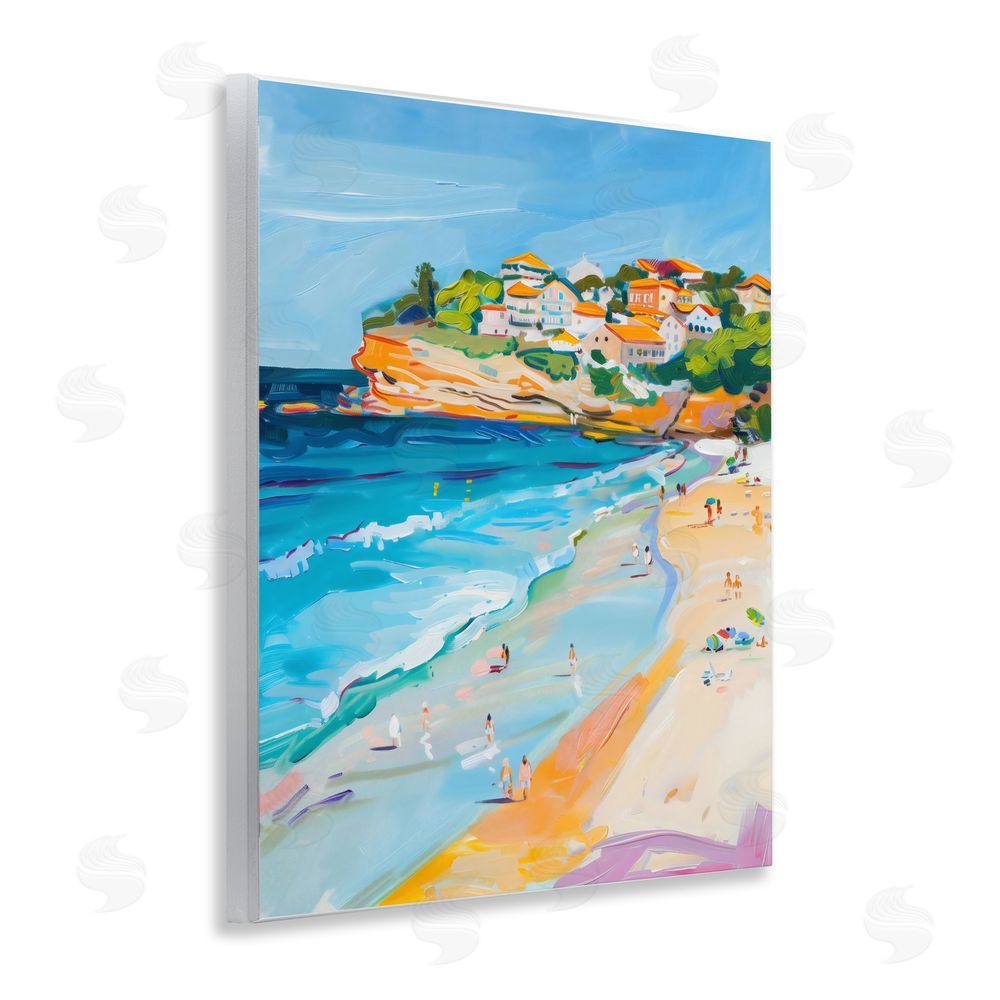 The Prints Vibe Bondi Beach Cove Wall Plaque Art Print with White Foil Wrap