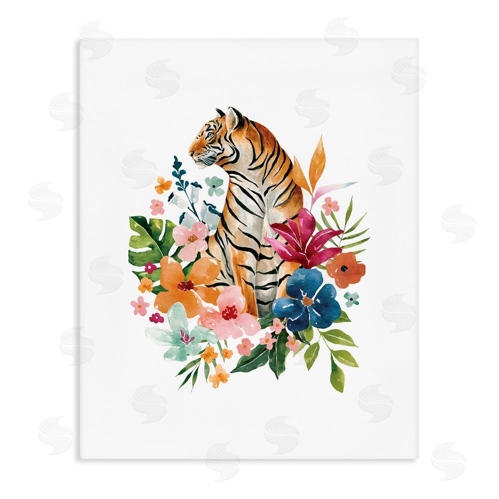 Bethany Sandoval Tropical Jungle Tiger Stretched Canvas Wall Art Print