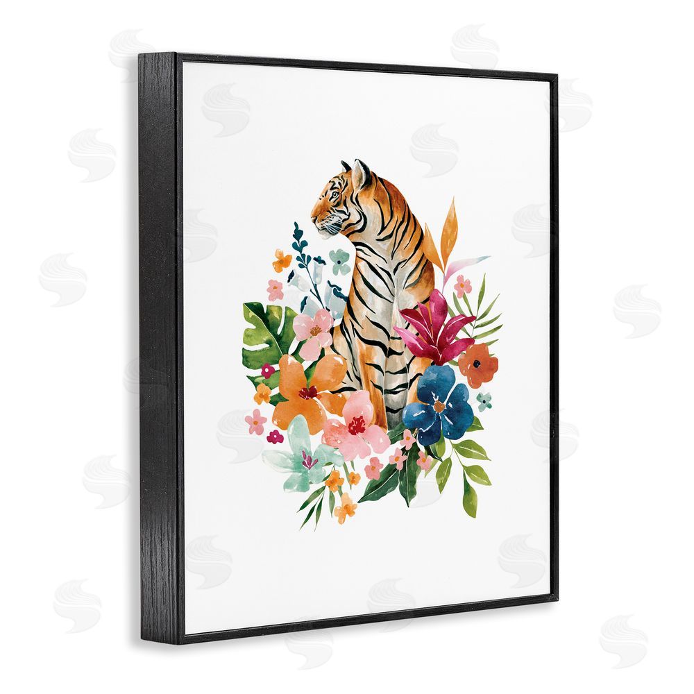 Bethany Sandoval Tropical Jungle Tiger Black Framed Giclee Wall Art Print