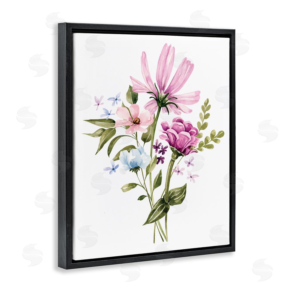 Bethany Sandoval Wildflower Fields Floral Bundle Black Floating Framed Canvas Wall Art Print