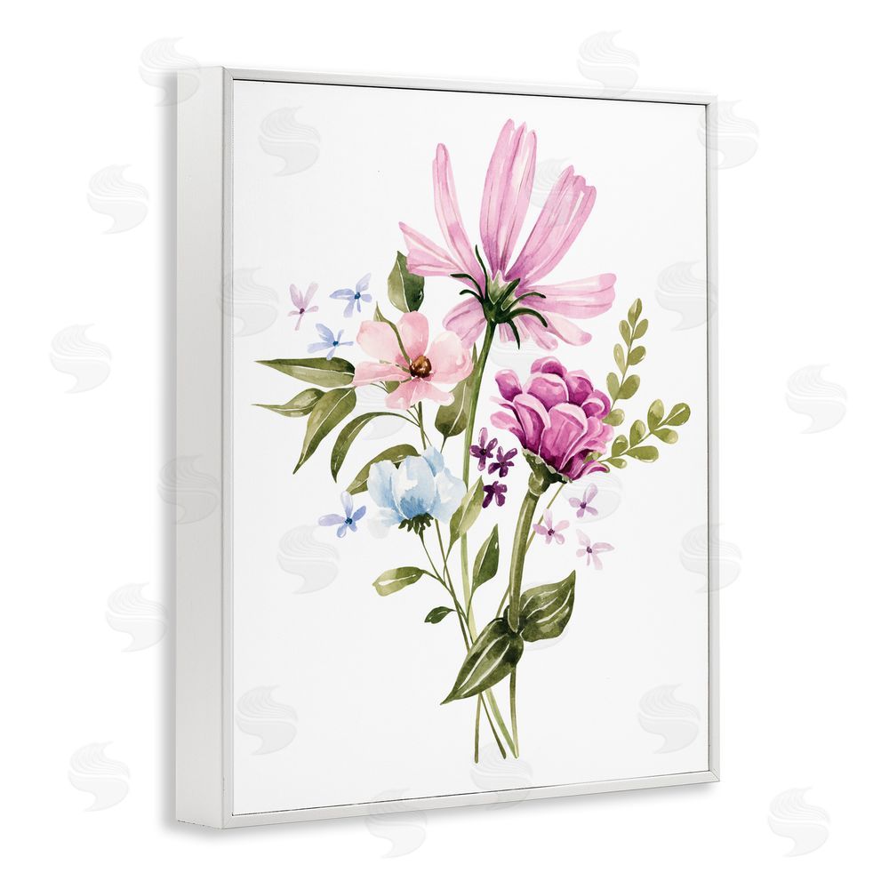 Bethany Sandoval Wildflower Fields Floral Bundle White Framed Giclee Wall Art Print