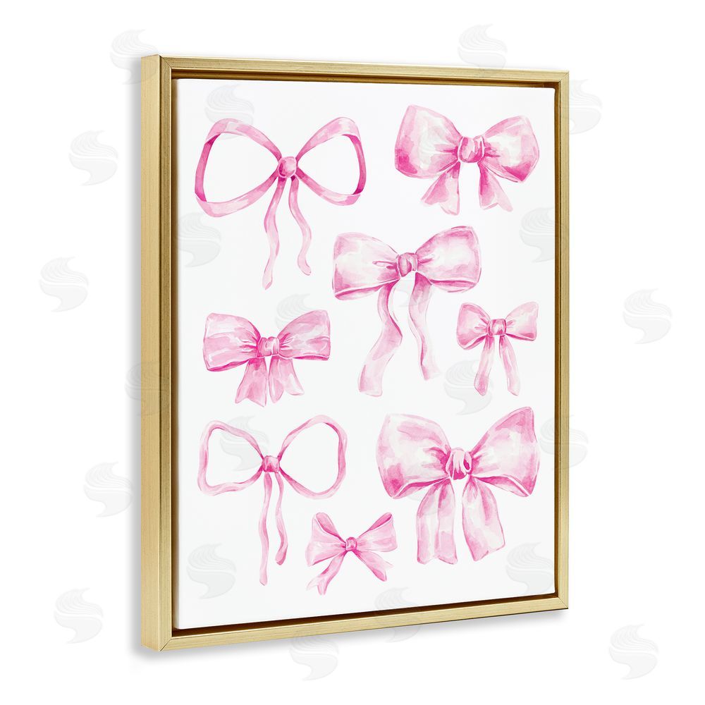 Bethany Sandoval Coquette Bow Collection Gold Floating Frame Canvas Wall Art Print