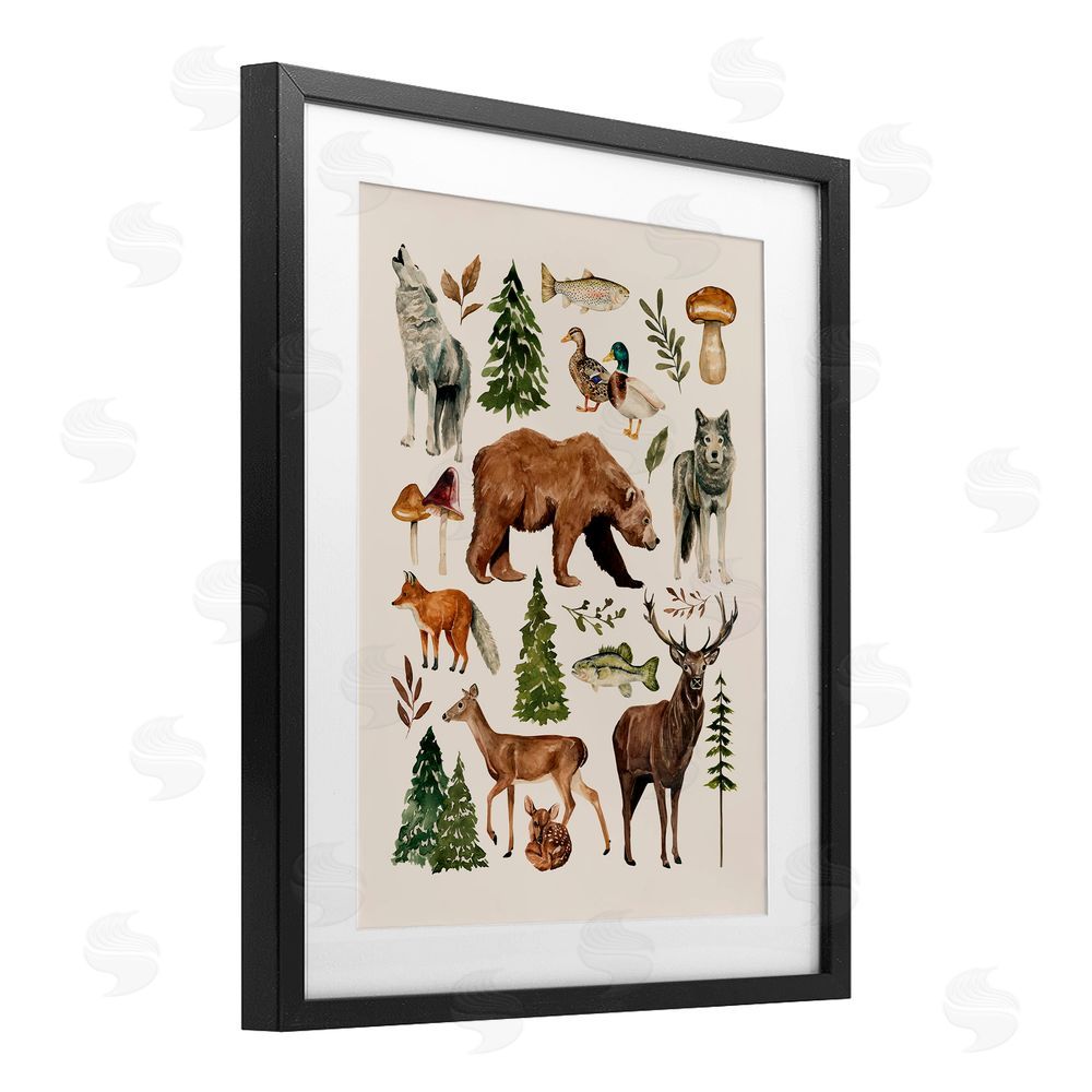 Bethany Sandoval The Wild Wood Animals Black Framed Print Under Glass Wall Art