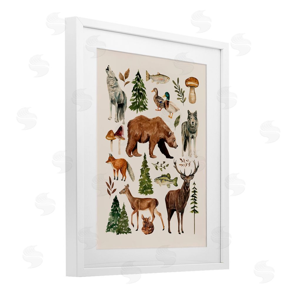 Bethany Sandoval The Wild Wood Animals White Framed Print Under Glass Wall Art