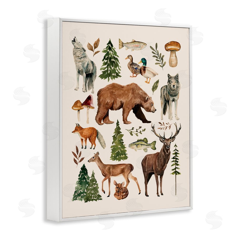 Bethany Sandoval The Wild Wood Animals White Framed Giclee Wall Art Print