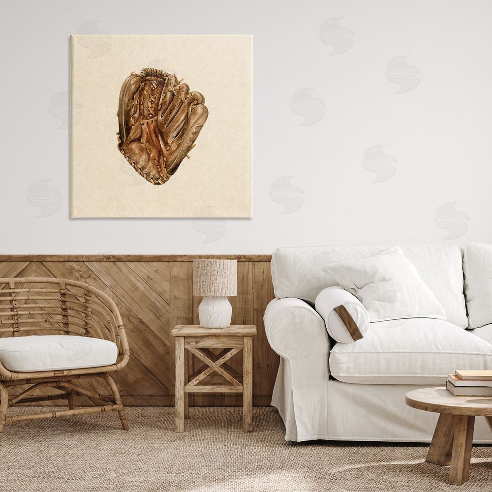 Bethany Sandoval All Star Baseball Glove Stretched Canvas Wall Art in Room