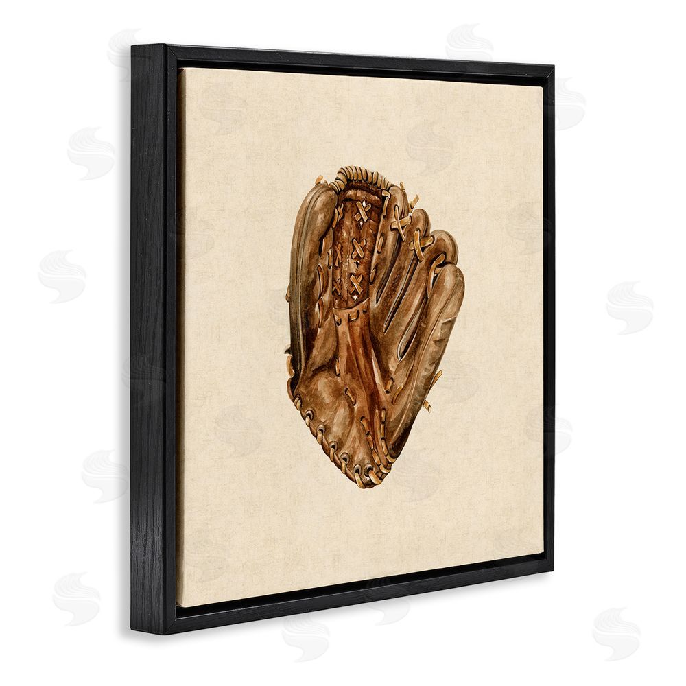 Bethany Sandoval All Star Baseball Glove Black Floating Frame Canvas Wall Art Print