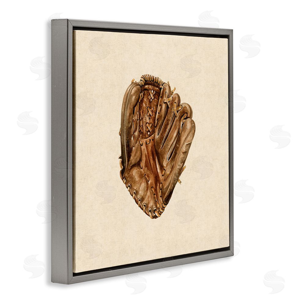Bethany Sandoval All Star Baseball Glove Gray Floating Frame Canvas Wall Art Print