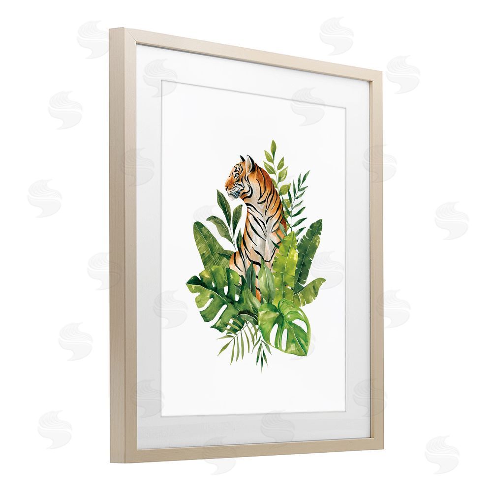 Bethany Sandoval Exotic Jungle Tiger Brown Framed Print Under Glass Wall Art