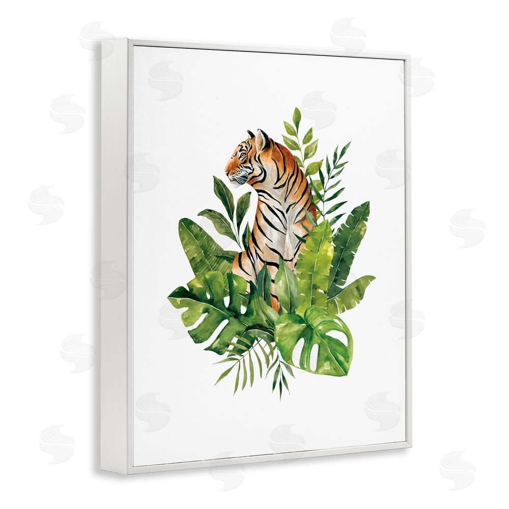 Bethany Sandoval Exotic Jungle Tiger White Framed Giclee Wall Art Print