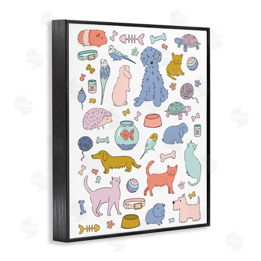 Bethany Sandoval Pet Shop Menagerie Black Framed Giclee Wall Art Print