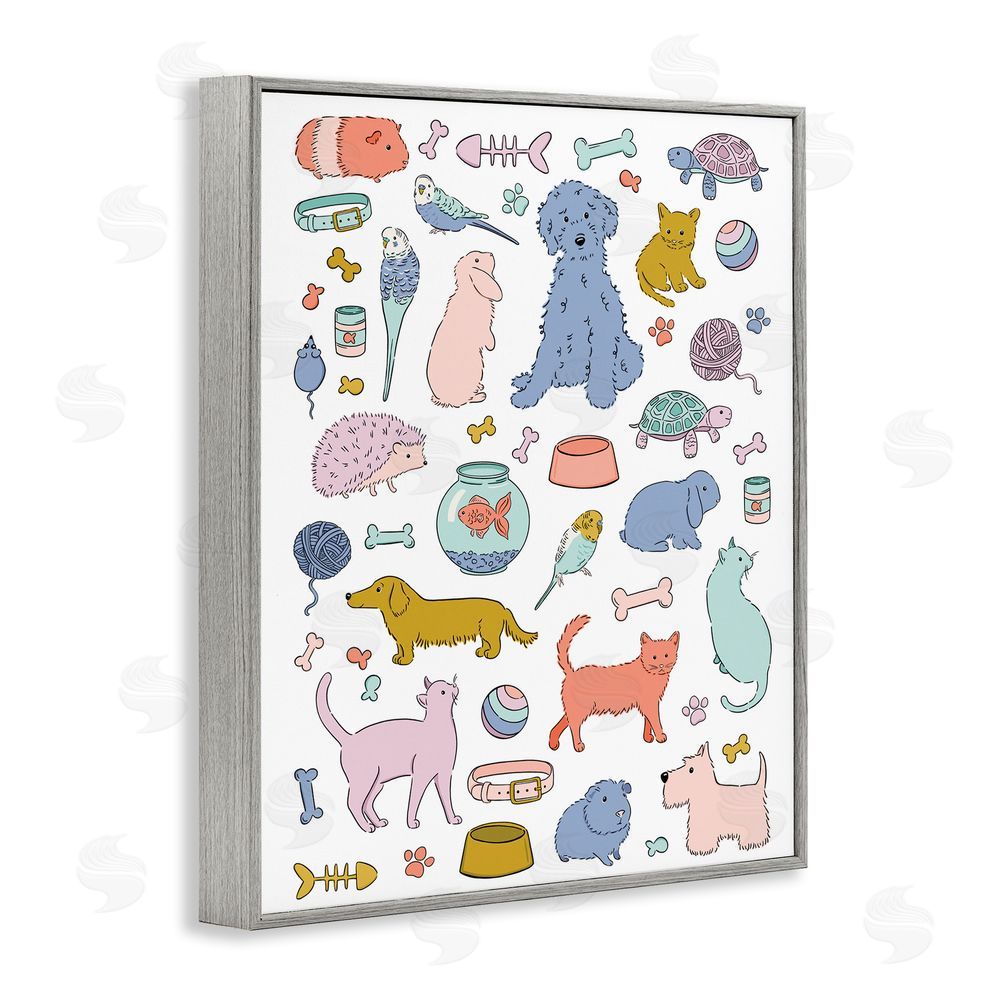 Bethany Sandoval Pet Shop Menagerie Gray Framed Giclee Wall Art Print