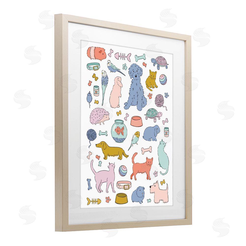Bethany Sandoval Pet Shop Menagerie Brown Framed Print Under Glass Wall Art
