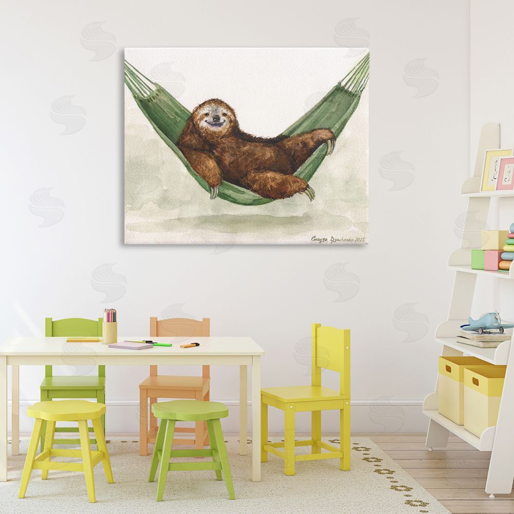 George Dyachenko Sloth On The Hammock Stretched Canvas on Wall
