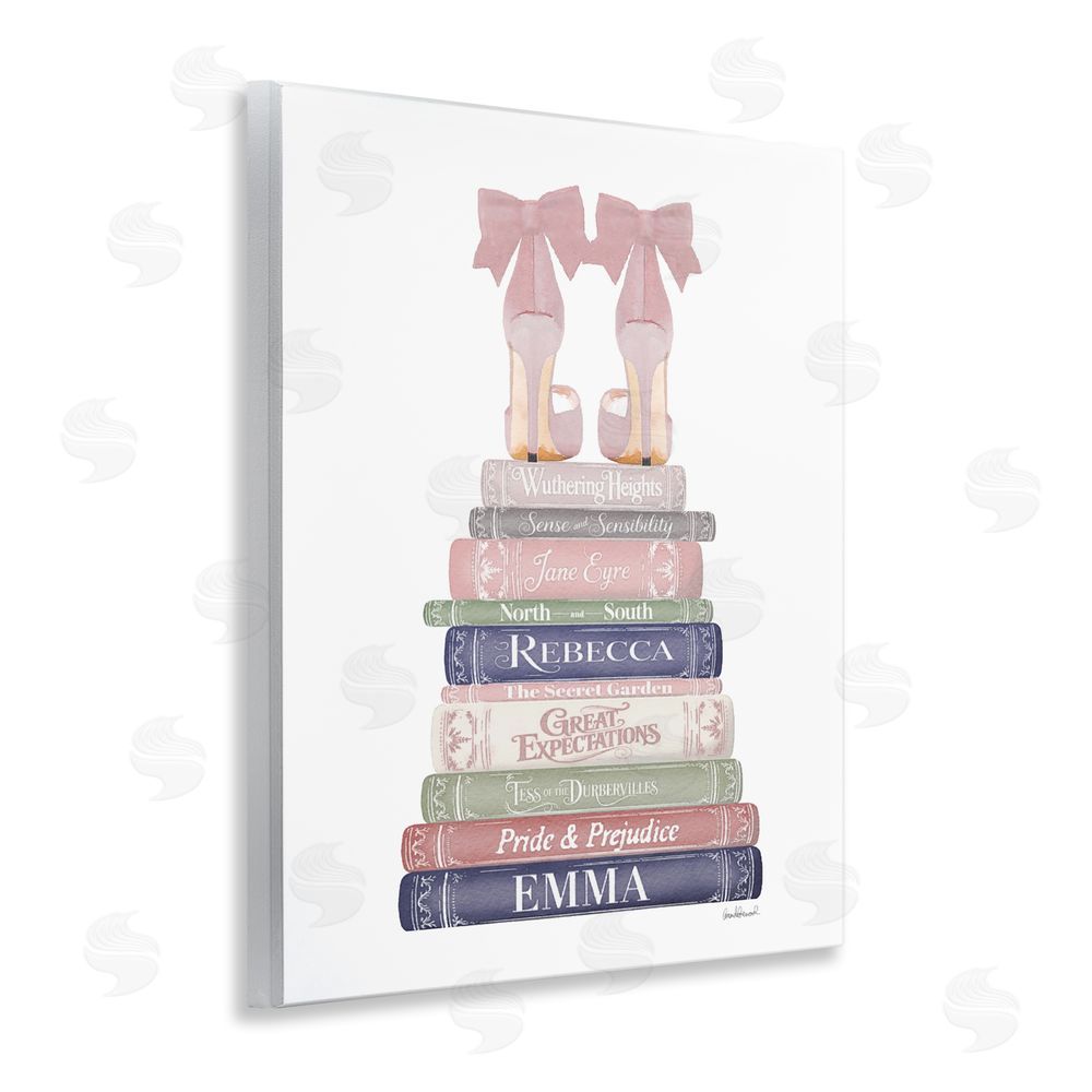 Amanda Greenwood Heels Atop Classic Books Wall Plaque Home Decor Art Print