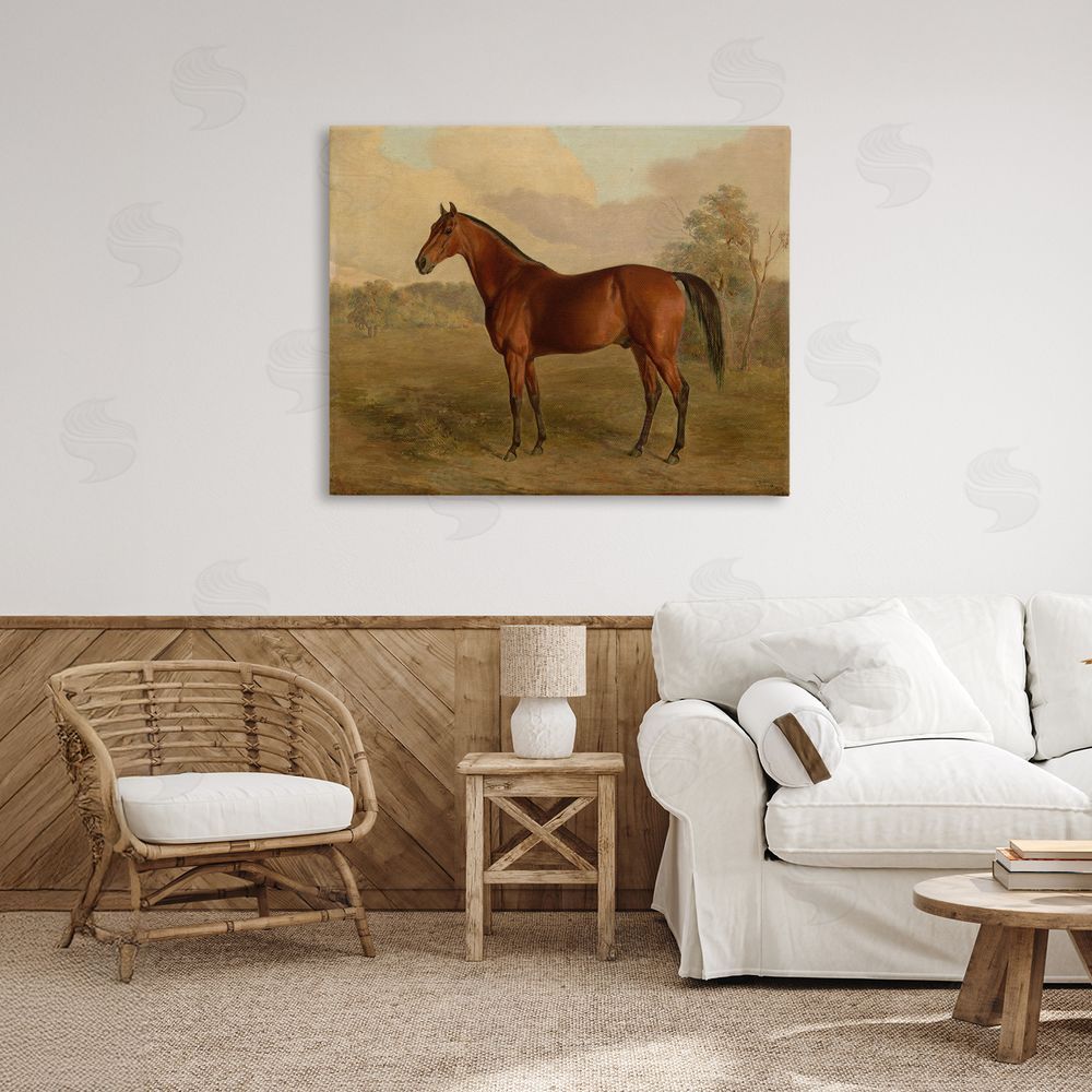 Edward Troye Brown Graceful Horse Stretched Canvas Wall Art in Room