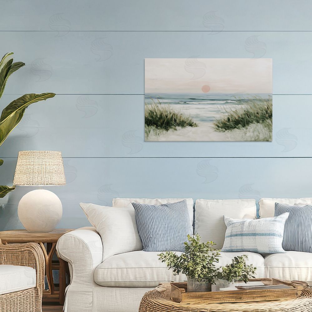 Chromatic Storm Studio Coastal Dunes with Wild Beach Grass Stretched Canvas Wall Art in Room