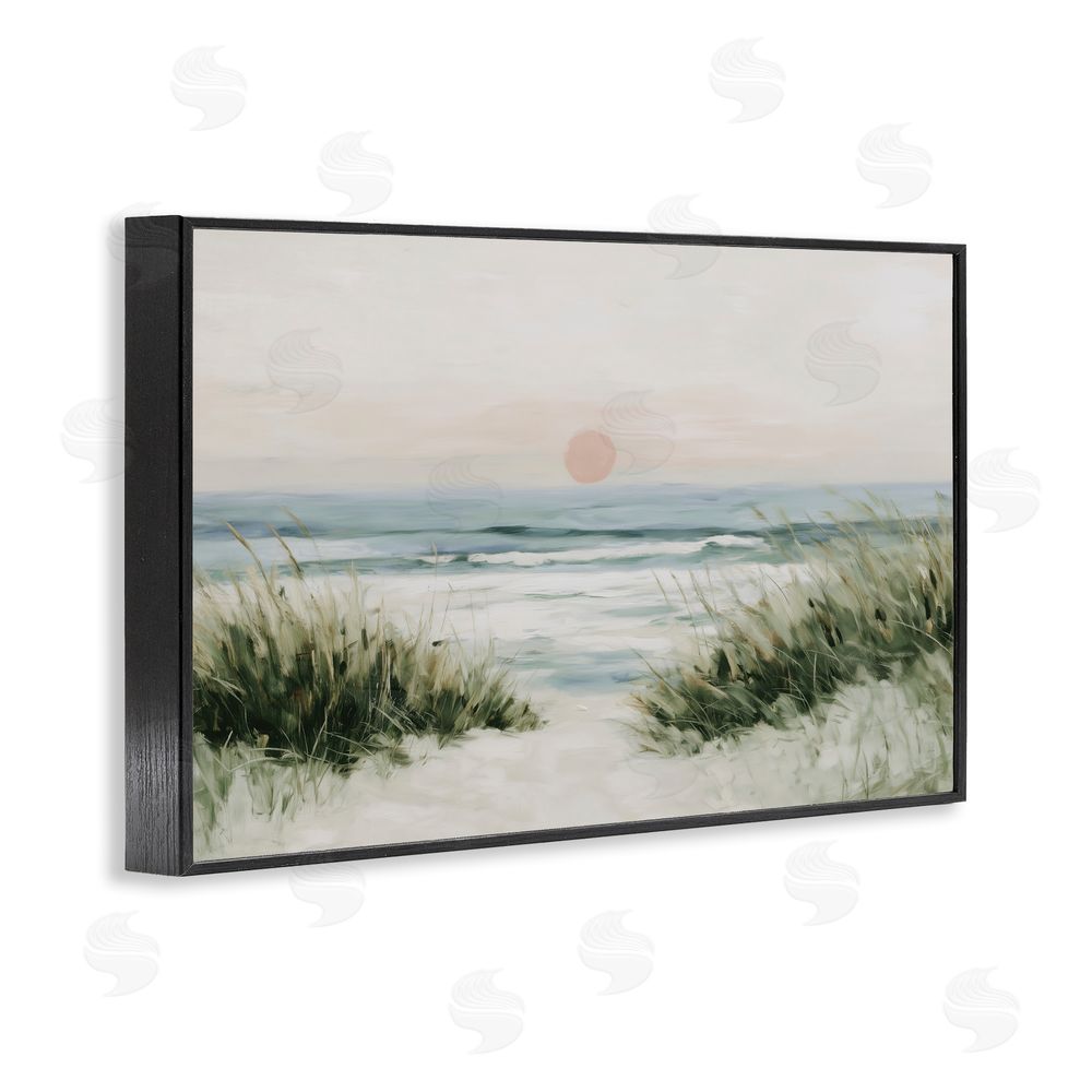 Chromatic Storm Studio Coastal Dunes with Wild Beach Grass Black Framed Giclee Wall Art Print